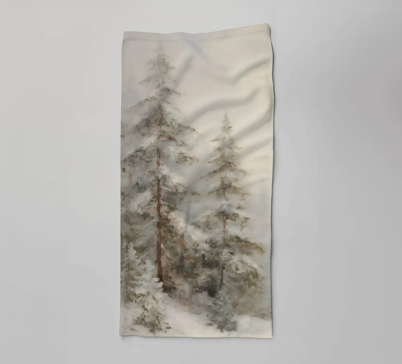 Winter forest - Snow-covered fir trees in the fog towel by Studio Vibe