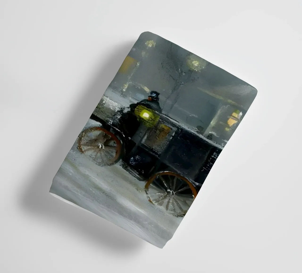 Nostalgica città invernale con carrozza a cavalli asciugamano da bagno da Studio Vibe