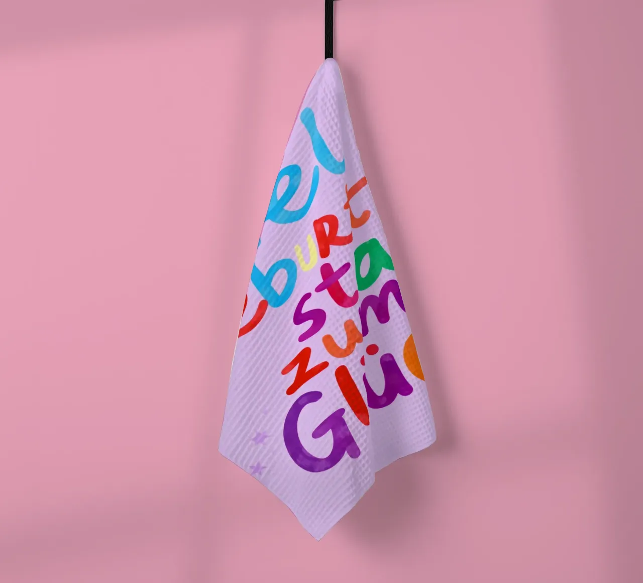 Viel Geburtstag zum Glück Typography canovaccio da cucina da Attaboy Dsgn