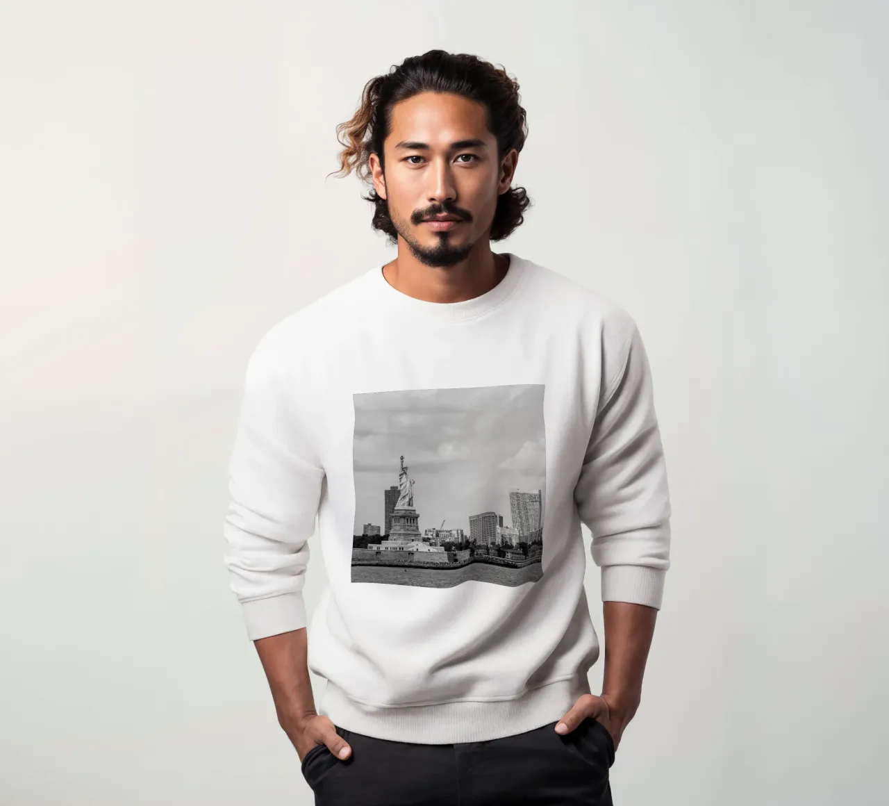 Statua dei liberti Stile B&N felpa da Carinaprint