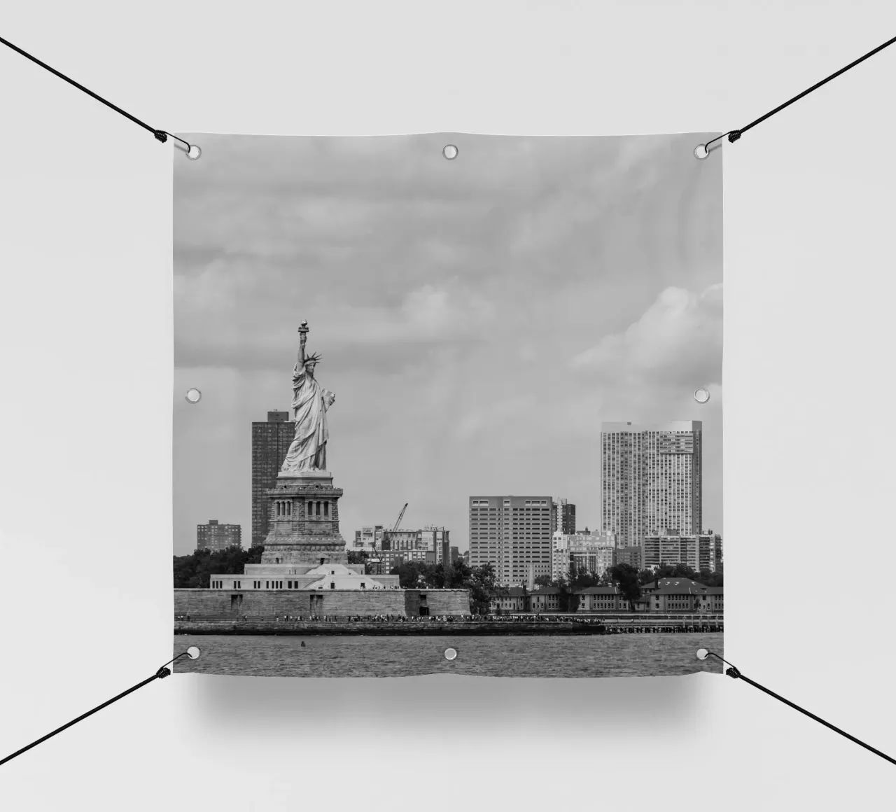 Statua dei liberti Stile B&N telo in pvc da Carinaprint