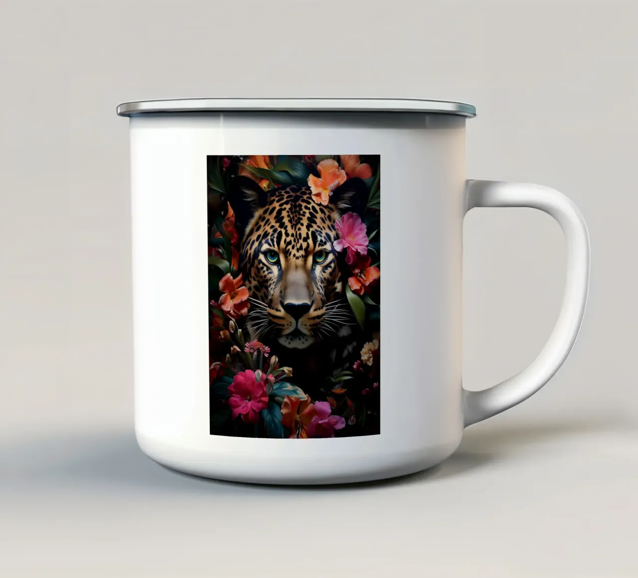 Fiore di leopardo tazza in smalto da Mateo