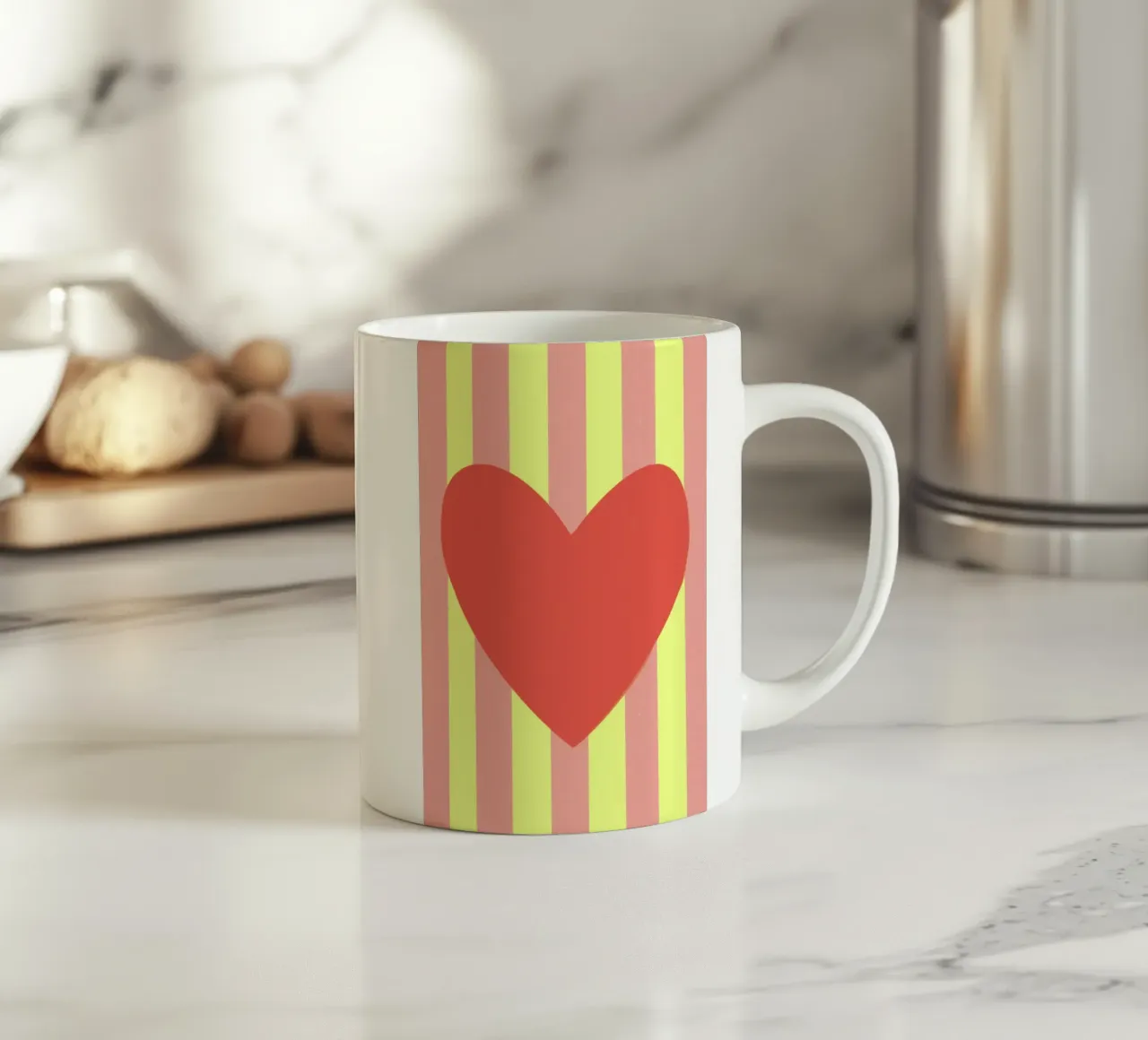 Cuore rosso 02 tazza in ceramica da Art House
