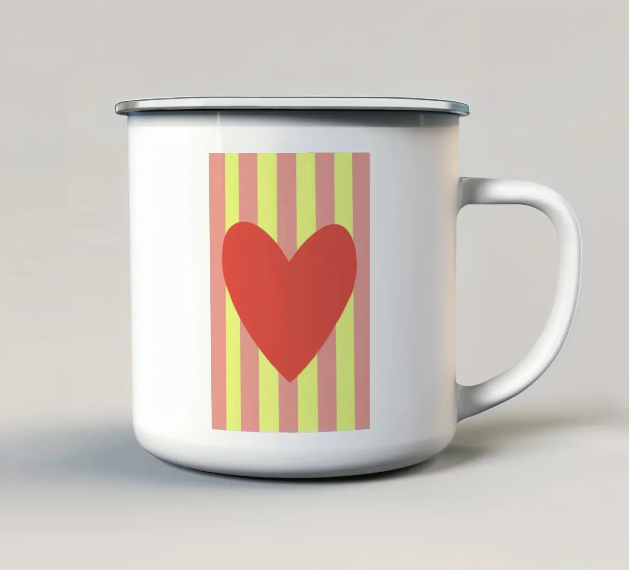 Cuore rosso 02 tazza in smalto da Art House
