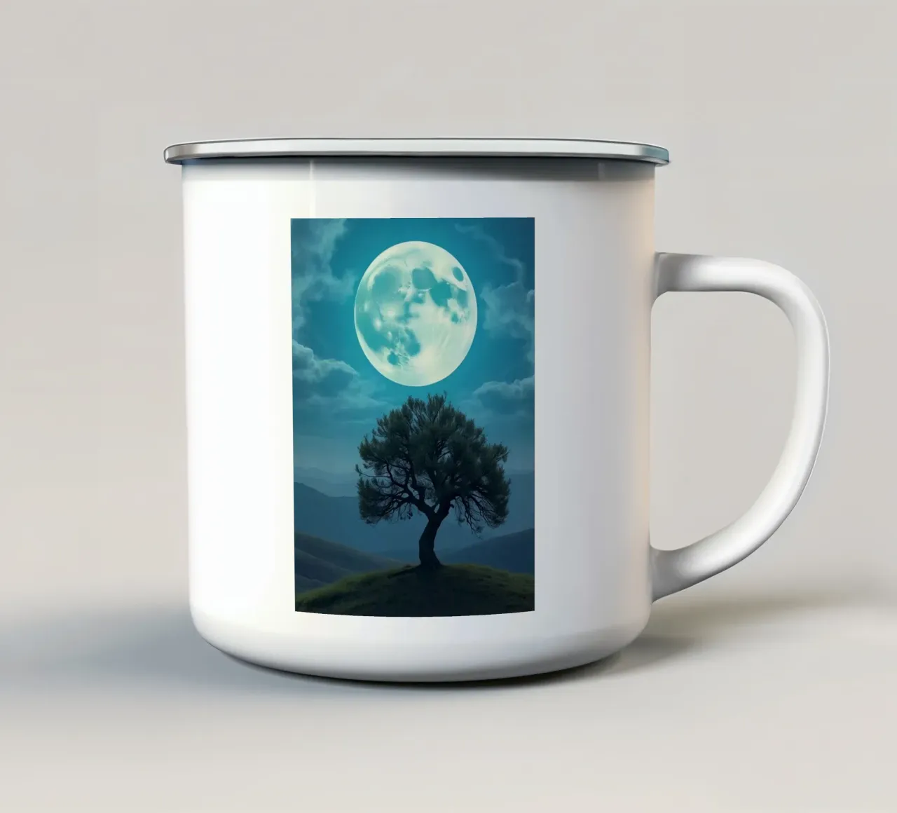 Tranquilla solitudine: Un ulivo tazza in smalto da Artistic-shop