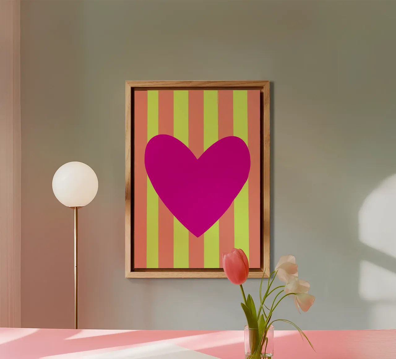 Cuore rosa 02 alluminio dibond da Art House