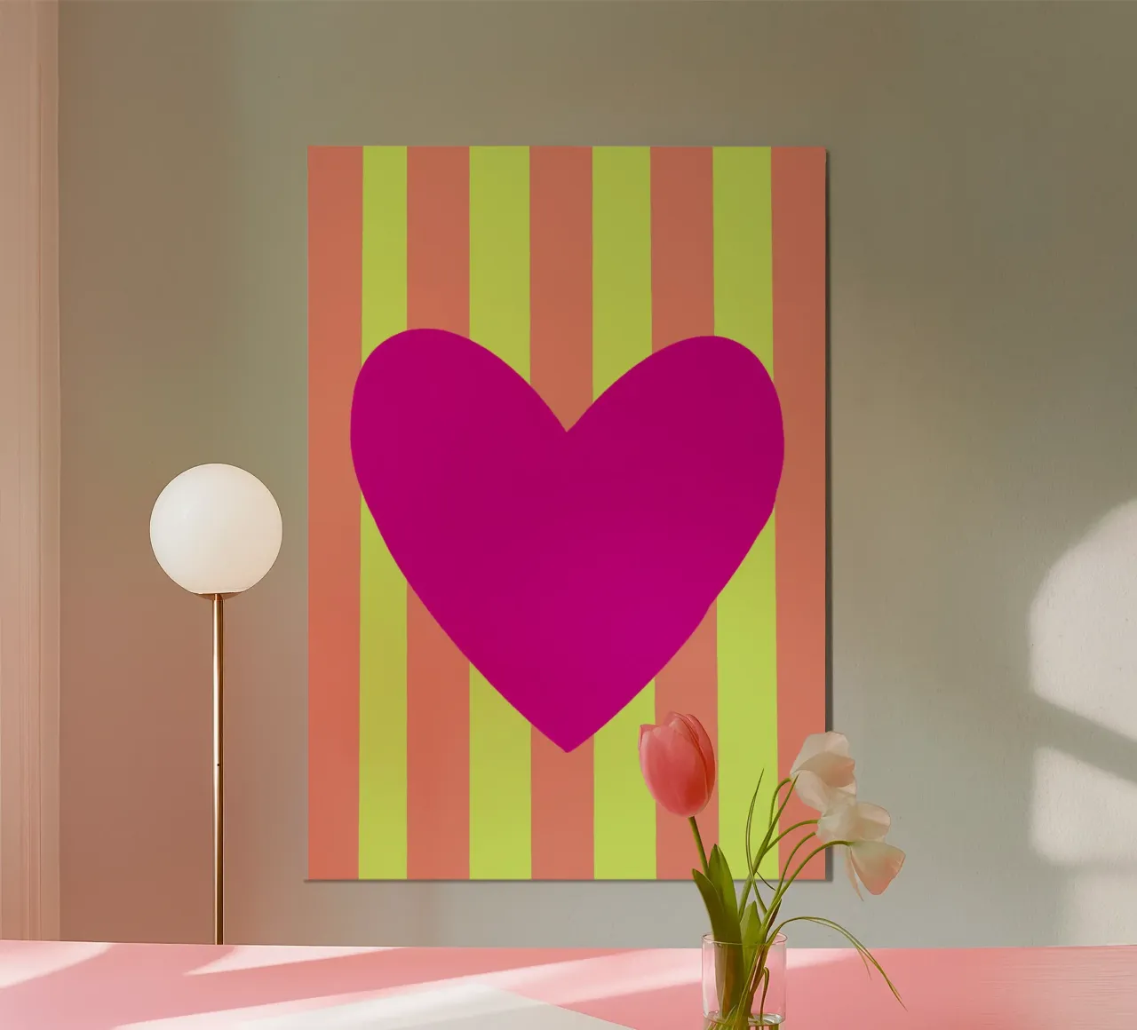 Cuore rosa 02 alluminio dibond da Art House