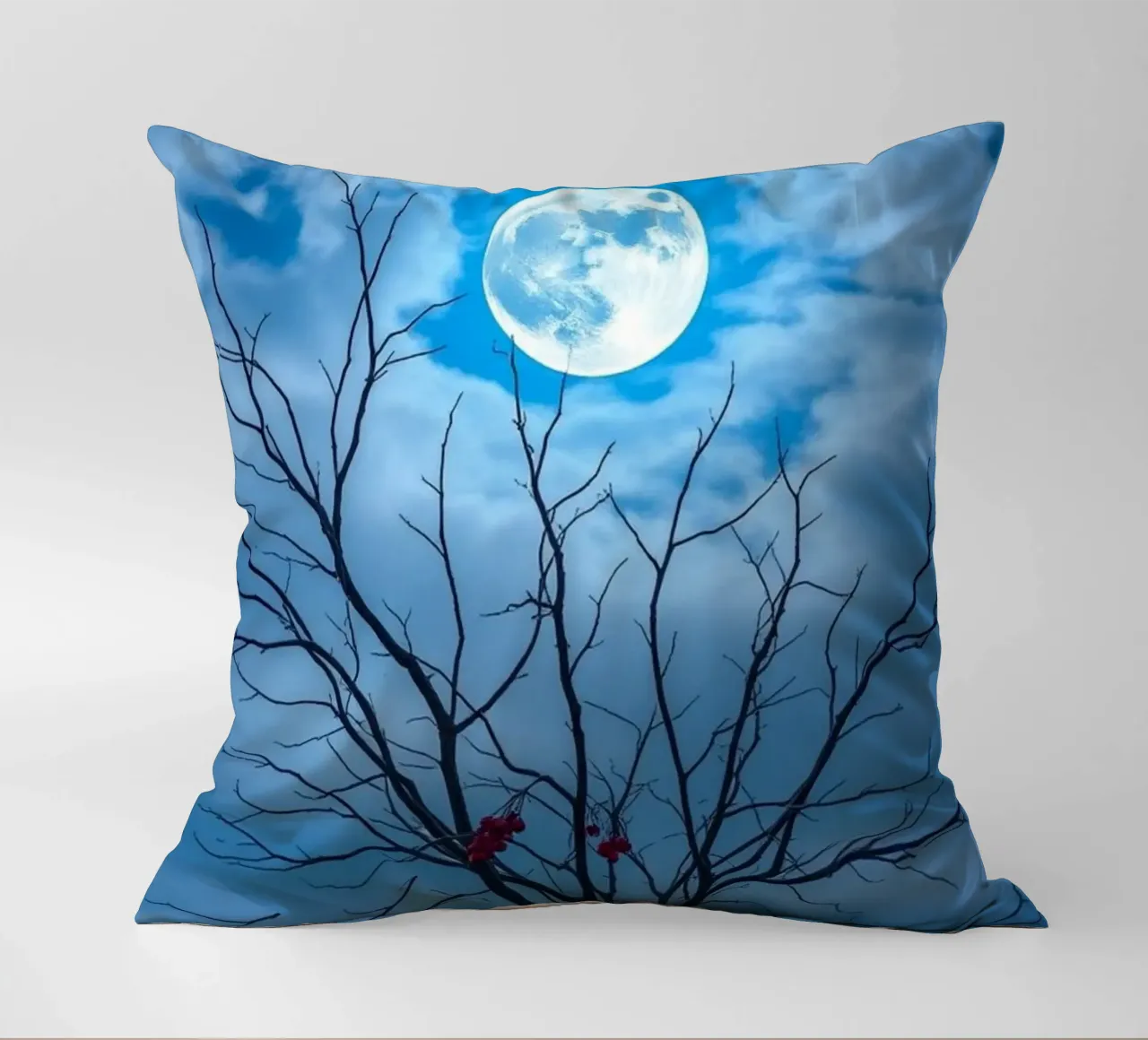 Luna blu d'inverno cuscino da Artistic-shop
