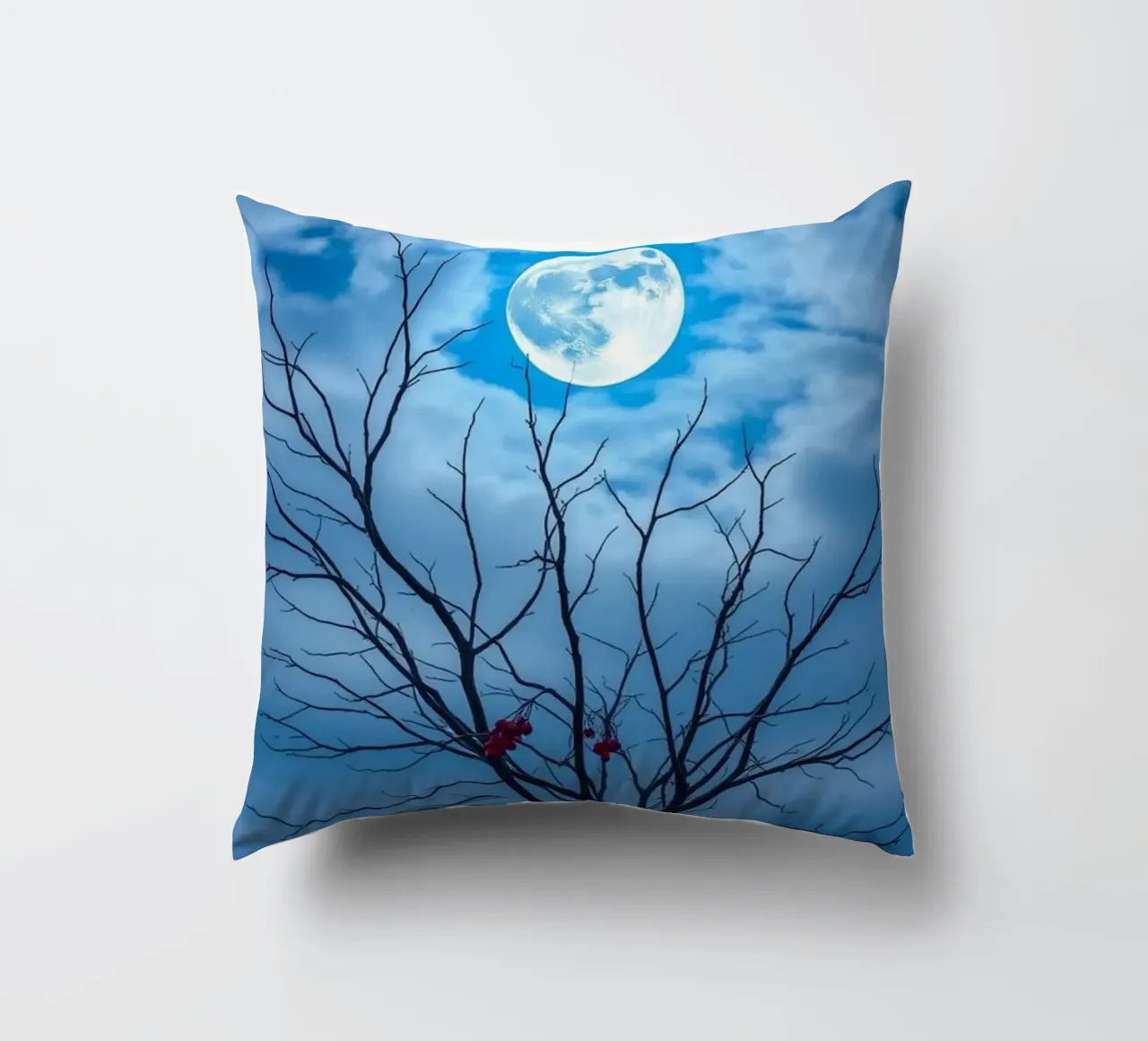 Luna blu d'inverno cuscino da Artistic-shop