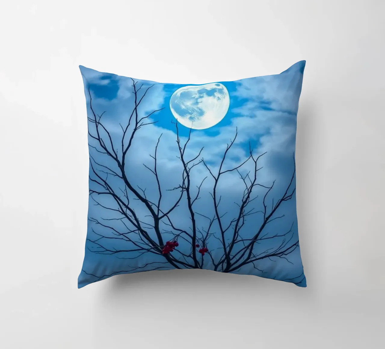 Luna blu d'inverno cuscino da Artistic-shop