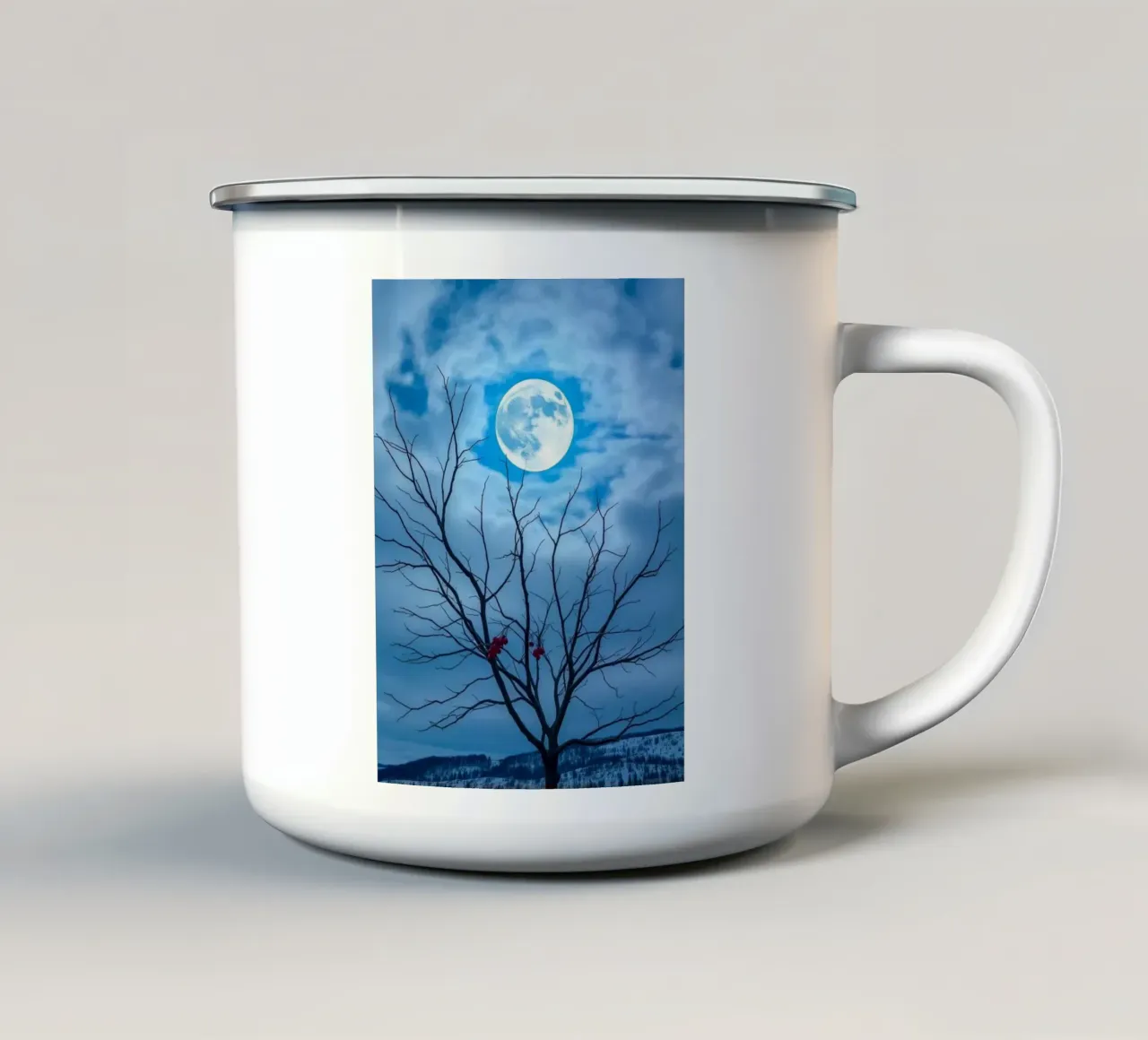 Luna blu d'inverno tazza in smalto da Artistic-shop