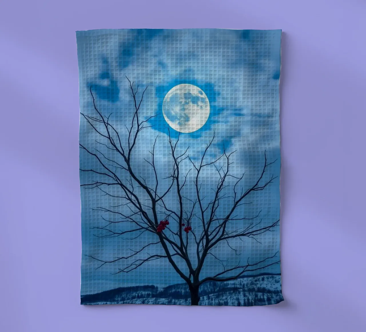 Luna blu d'inverno canovaccio da cucina da Artistic-shop
