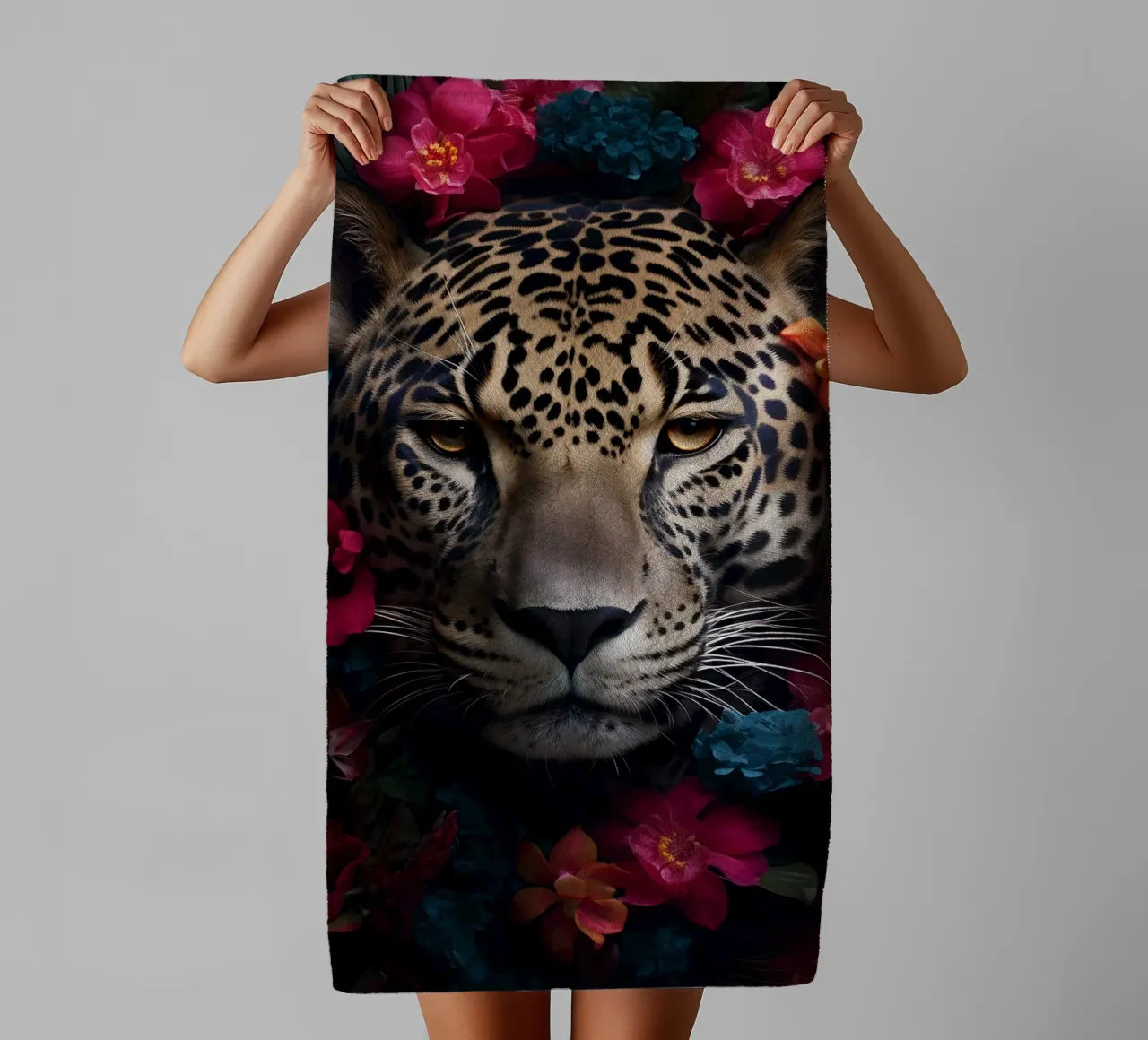 Fiori di leopardo 2 asciugamano da bagno da Mateo