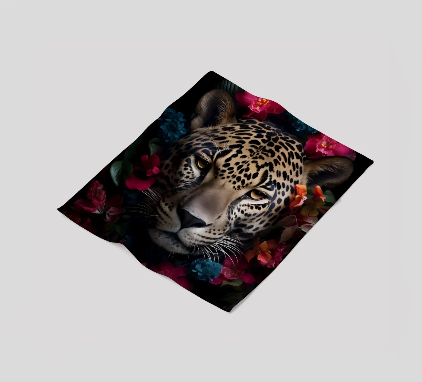 Leopard Blumen 2 Fleecedecke von Mateo