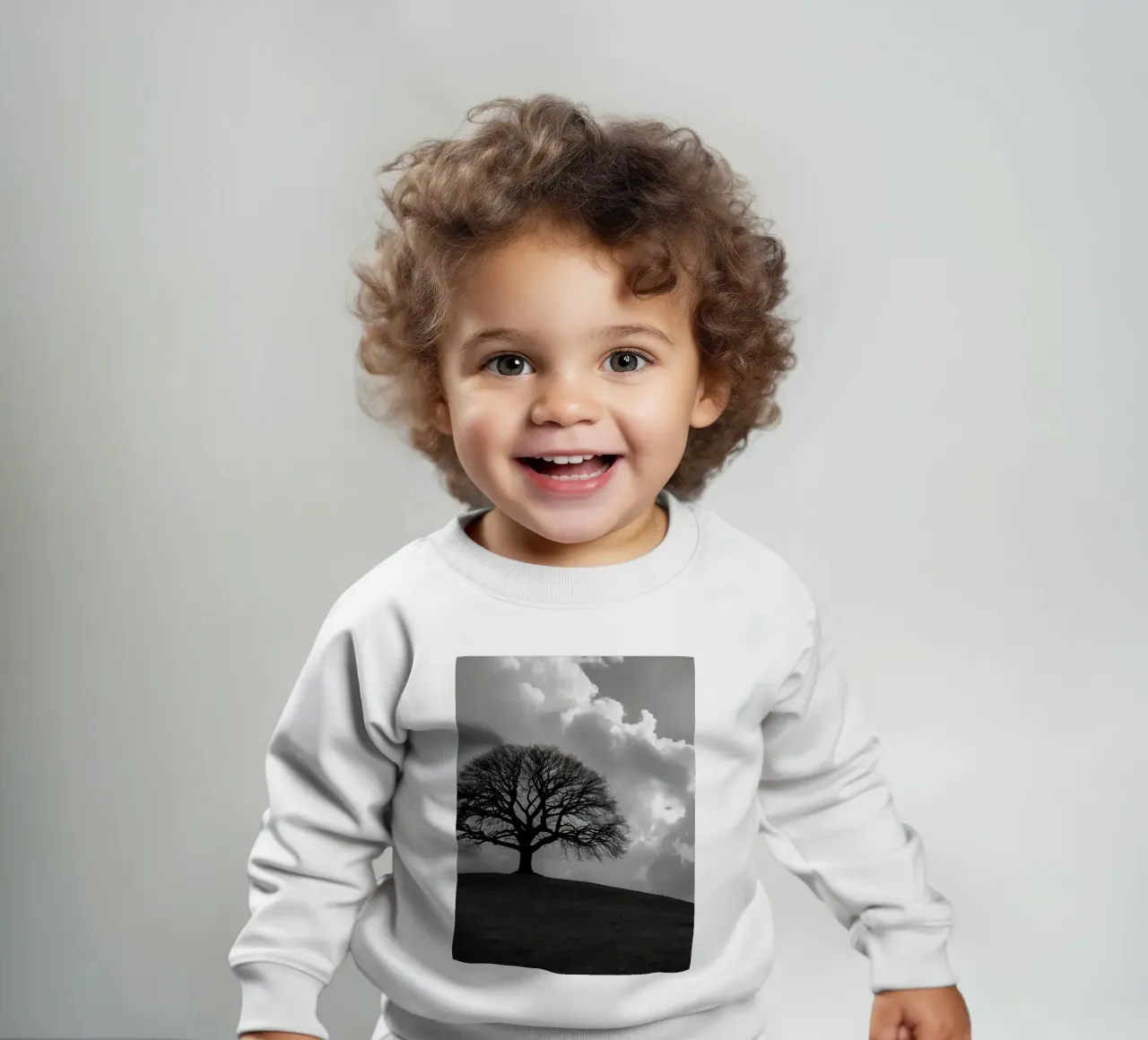 Sagoma di un albero spoglio su una collina contro un cielo nuvoloso felpa neonato da DesignDoodle