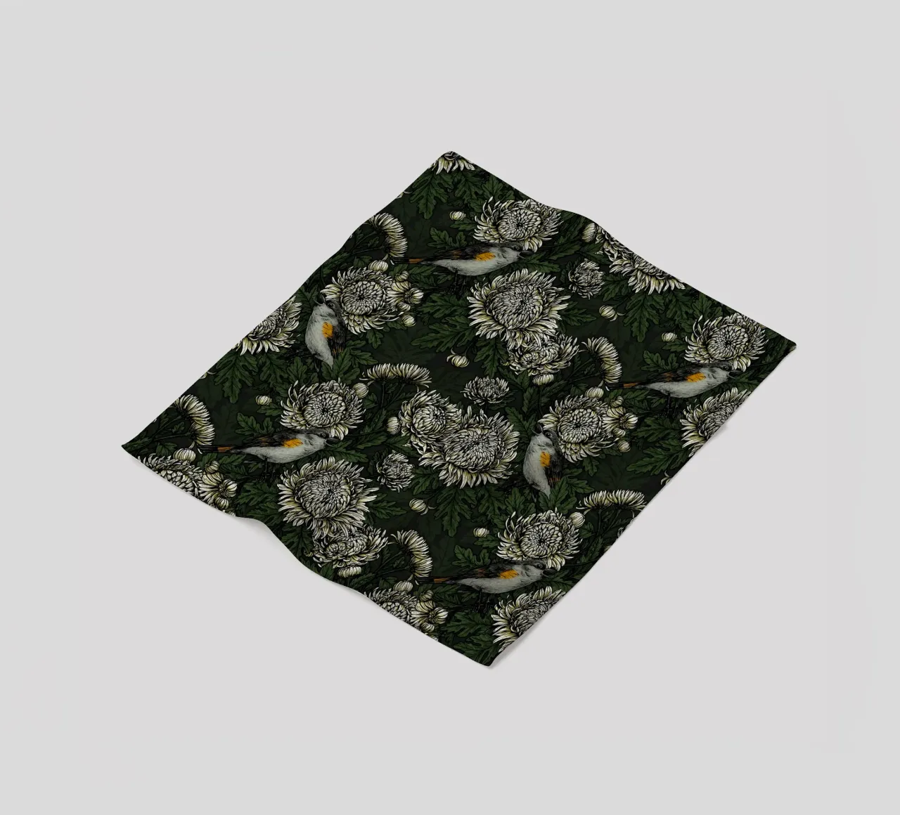 I codirossi nei crisantemi verdi e bianchi coperta in pile da Painted Nature