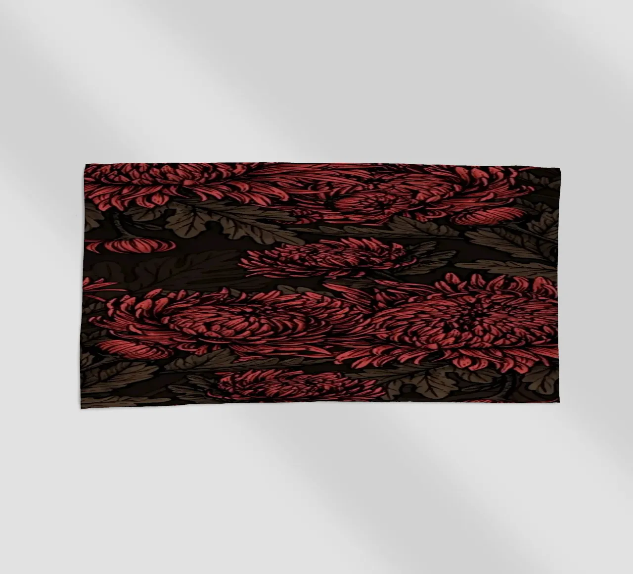 I codirossi nei crisantemi in marrone e rosso telo mare da Painted Nature