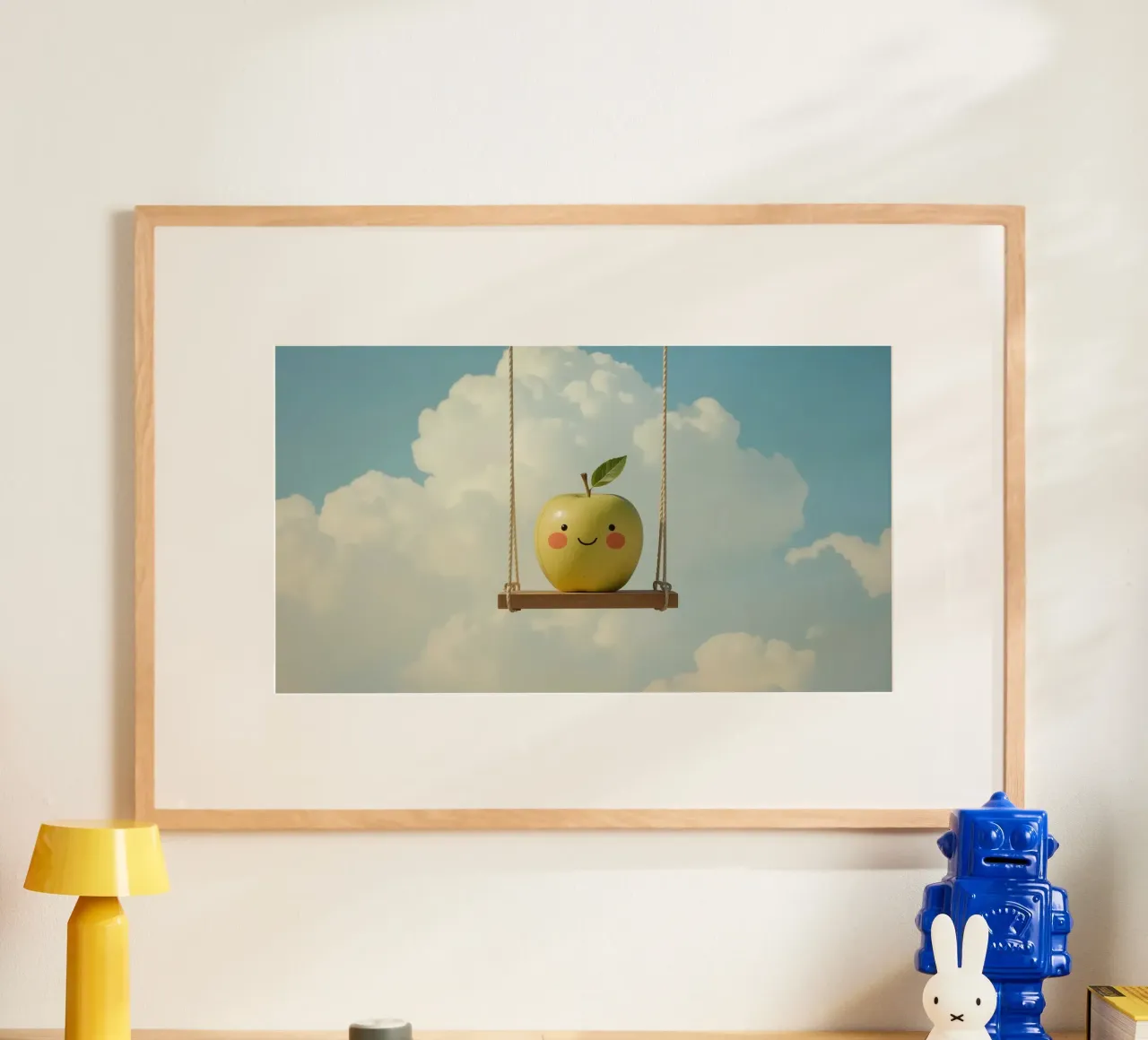 Manzana sonriente en columpio hahnemühle de DesignDoodle