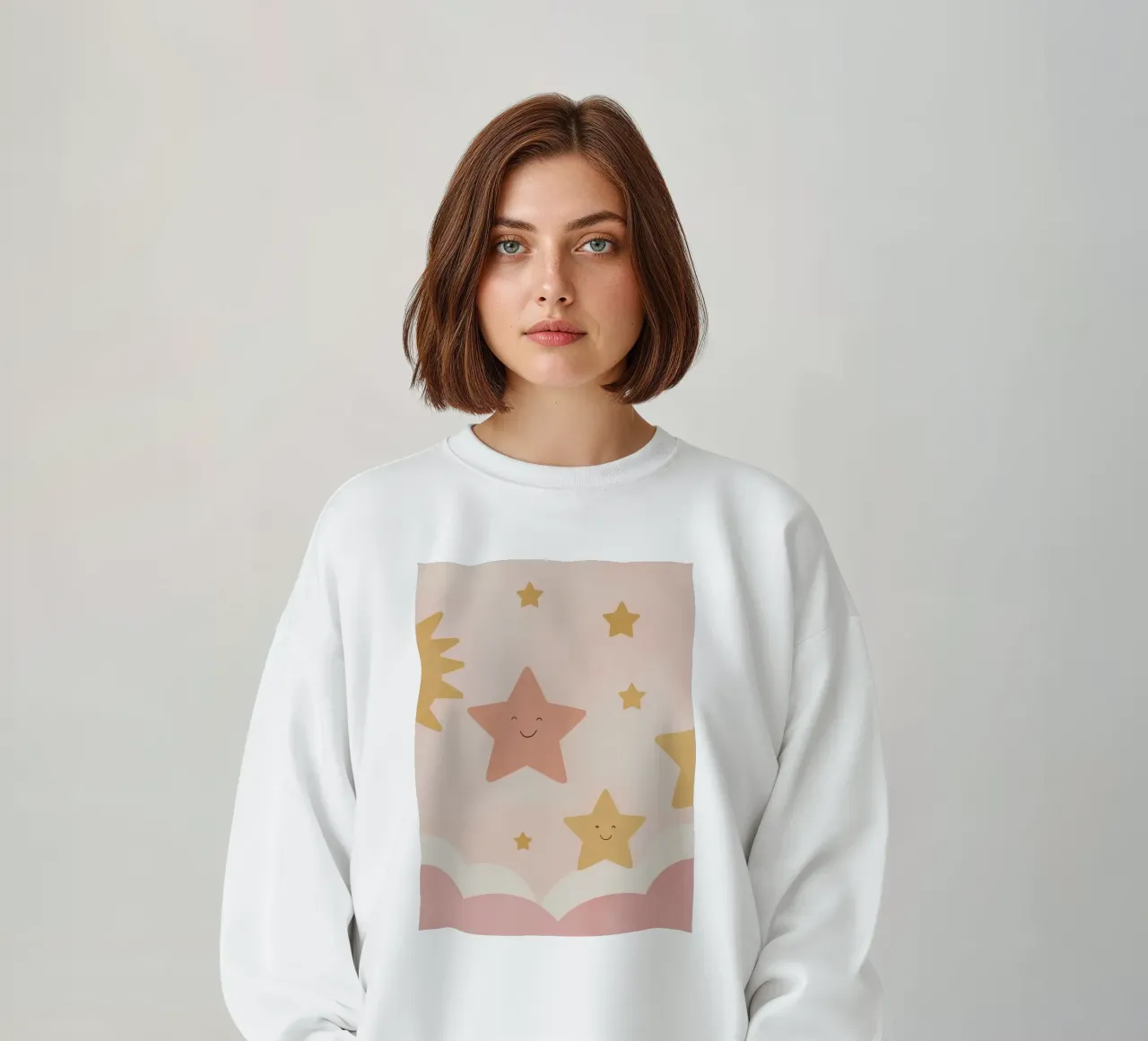 Sole sorridente e stelle felici con le nuvole felpa da DesignDoodle