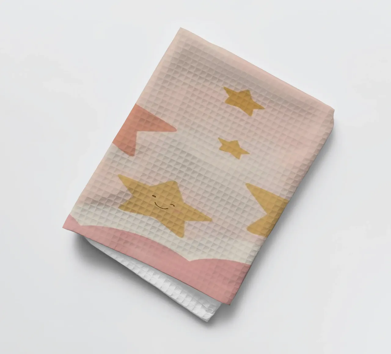 Mignon soleil souriant et étoiles joyeuses avec nuages torchon de DesignDoodle