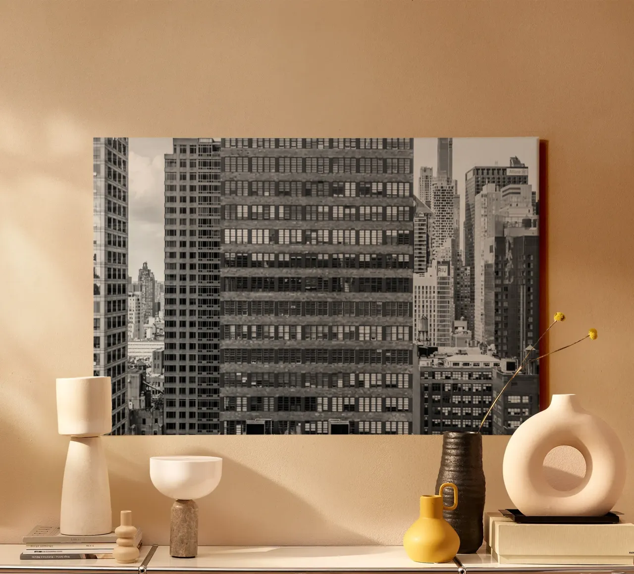 Amore per lo skyline di New York tela con Cornice a cassetta da Carinaprint