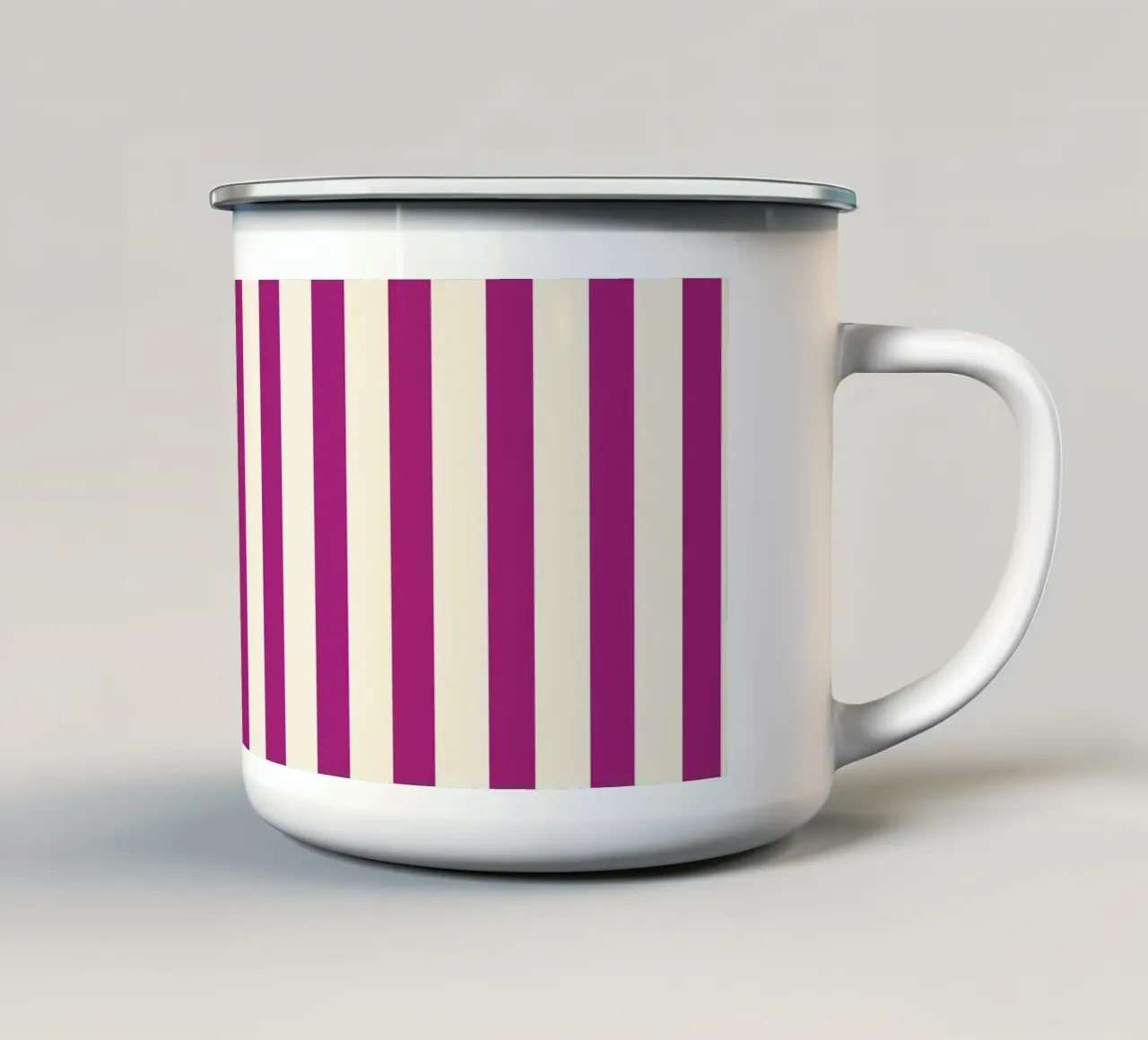 Retro Charming Magenta Stripes tazza in smalto da TijanaArtStudio88