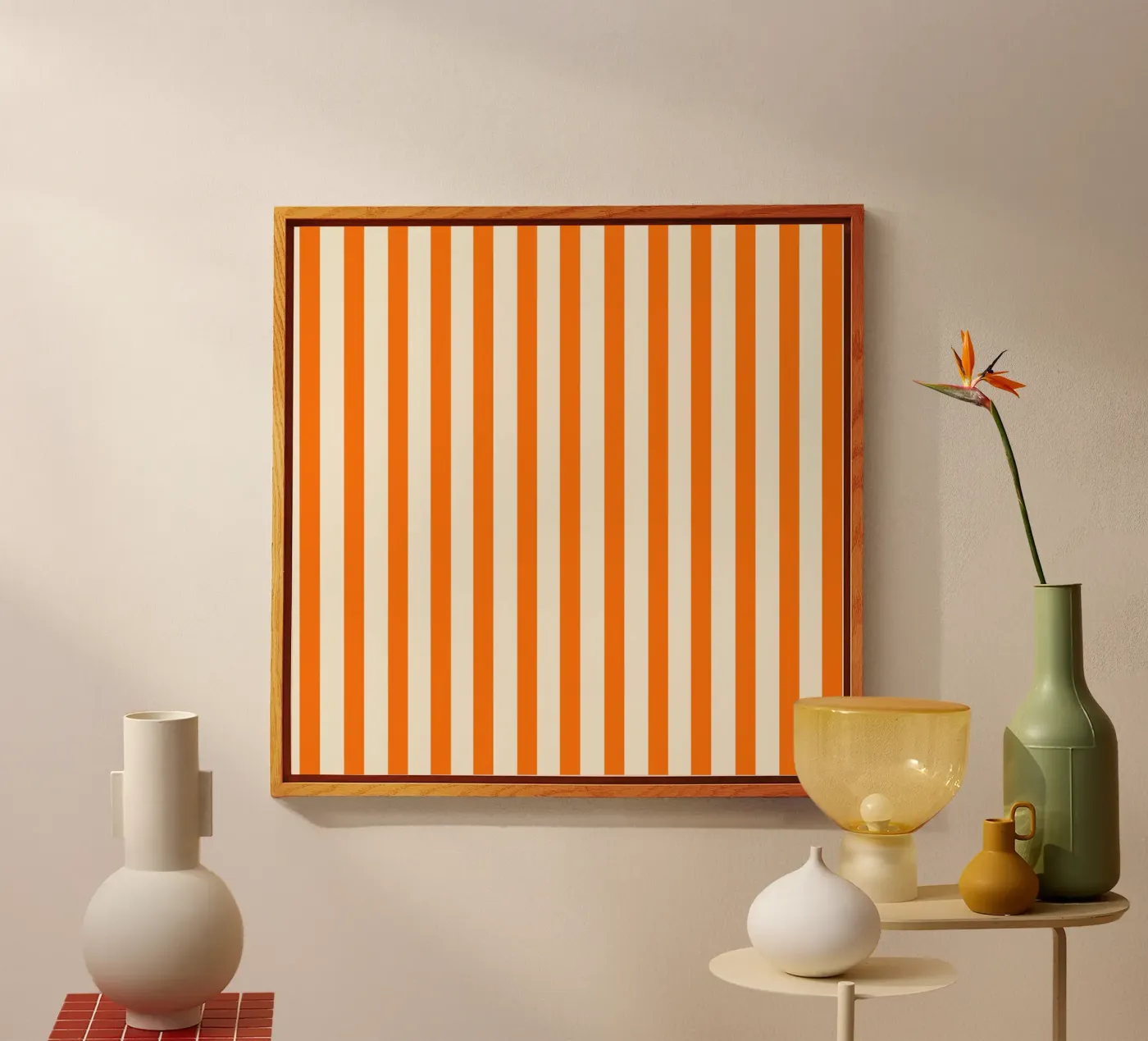 Retro Charming Orange Stripes plexiglass da TijanaArtStudio88