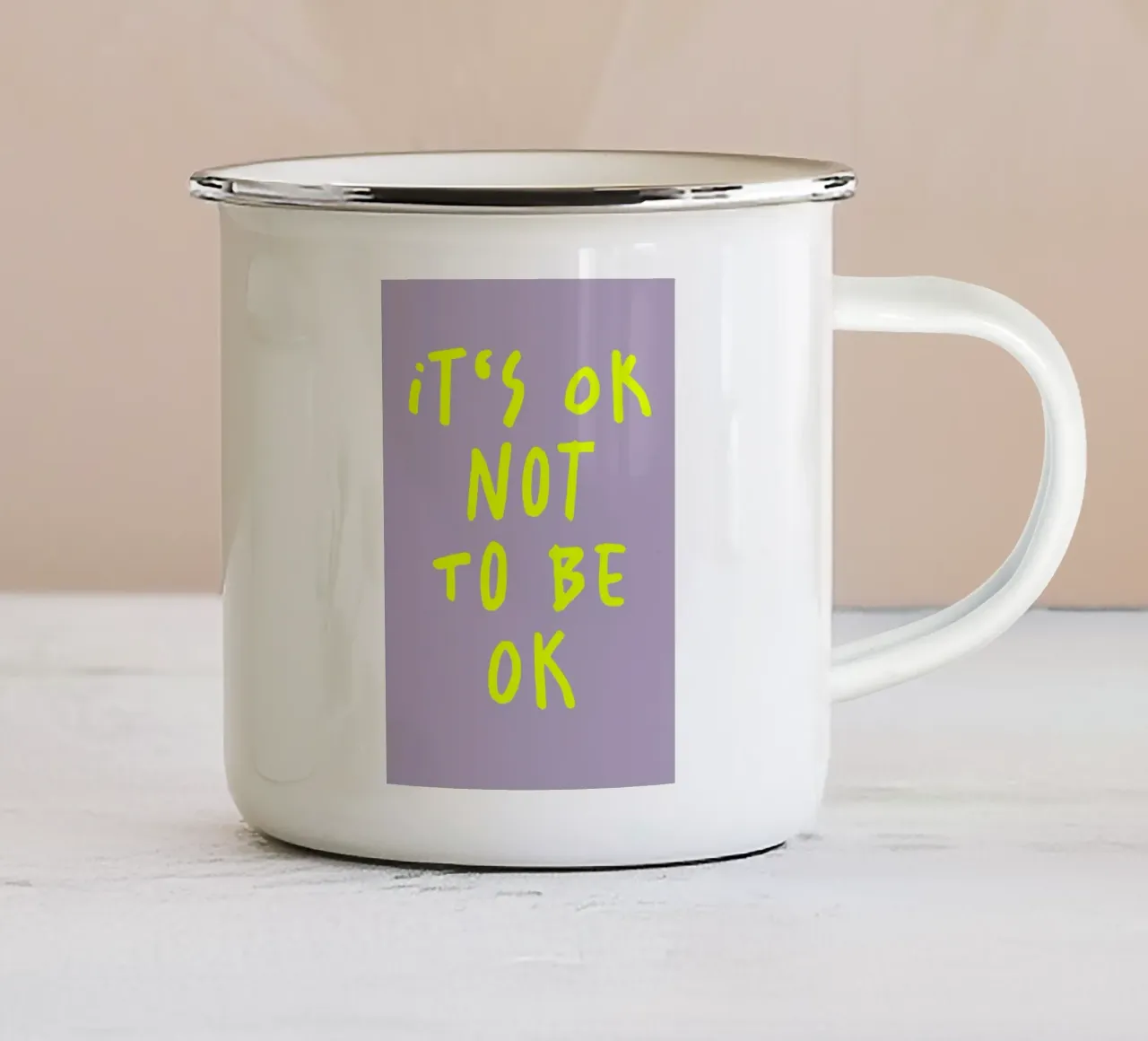 It‘s ok Not to be ok (2 Farben) tazza in smalto da FRICKE DESIGN