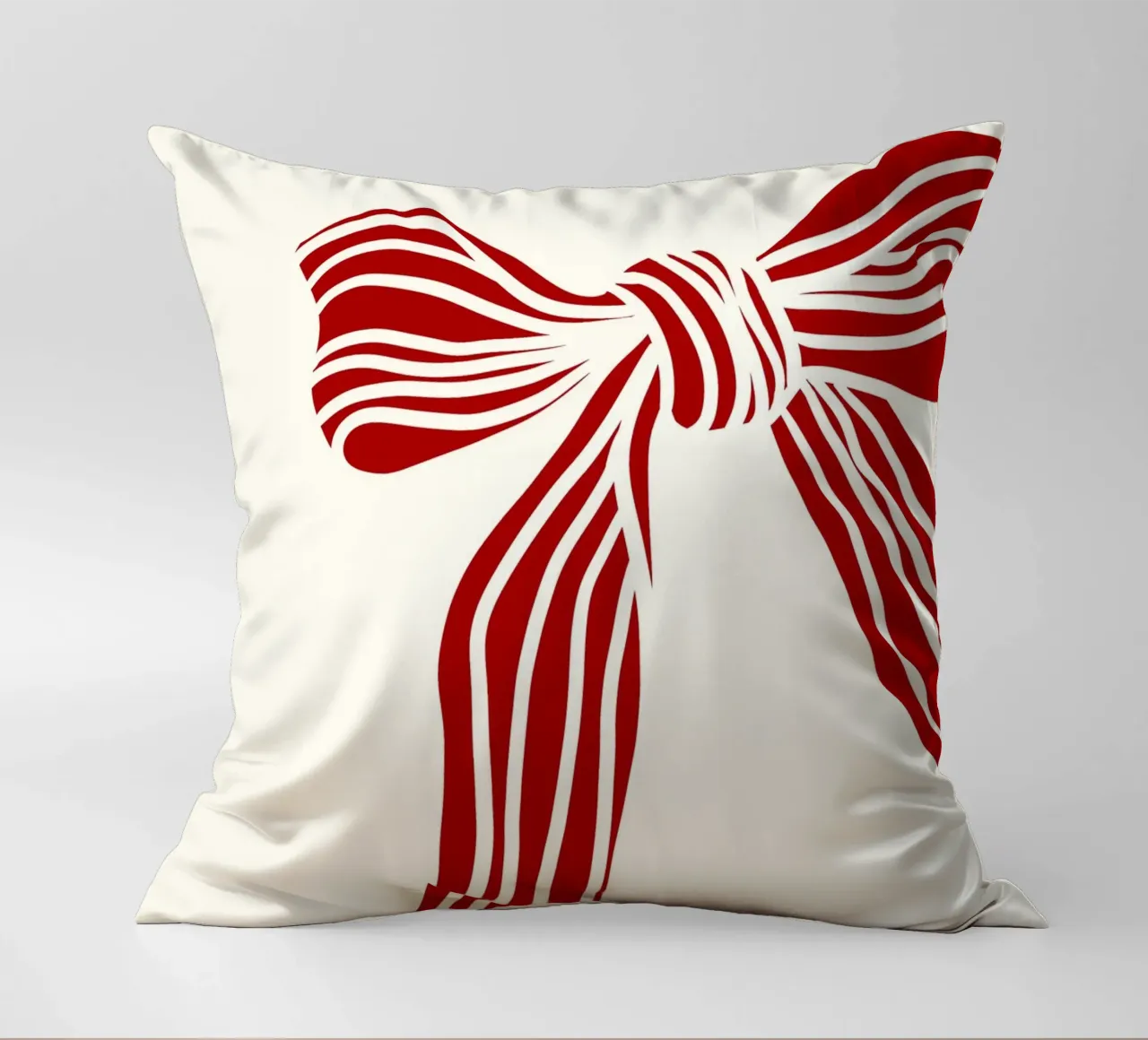 Red bow on white cuscino da TijanaArtStudio88