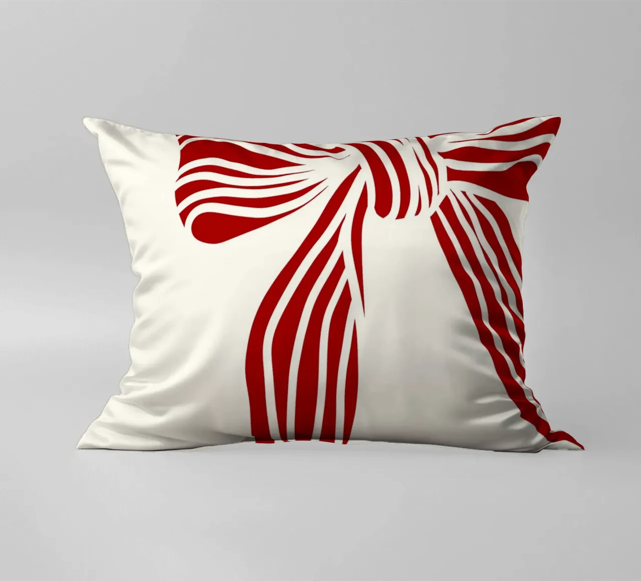 Red bow on white cuscino da TijanaArtStudio88
