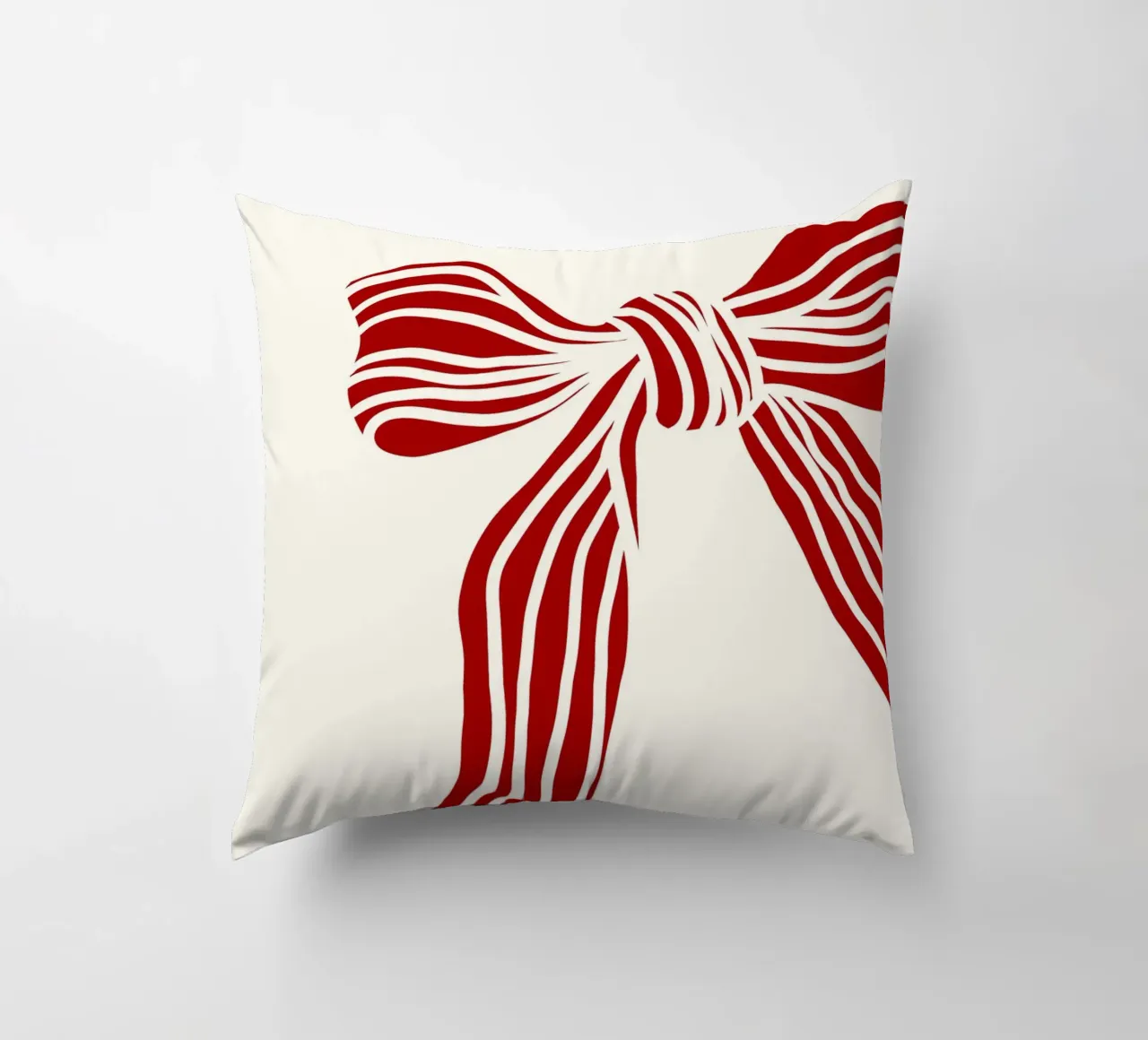 Red bow on white cuscino da TijanaArtStudio88