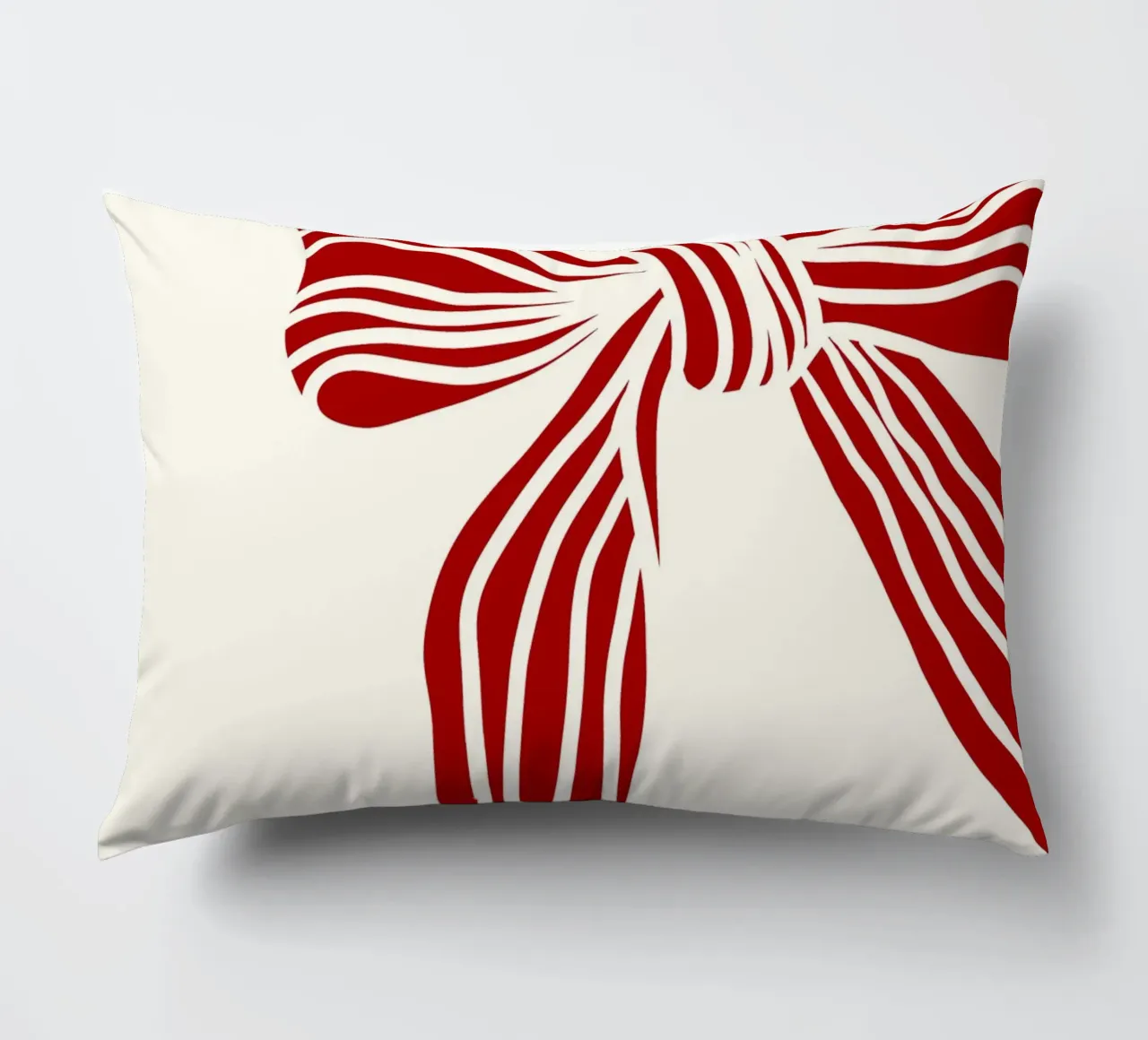 Red bow on white cuscino da TijanaArtStudio88
