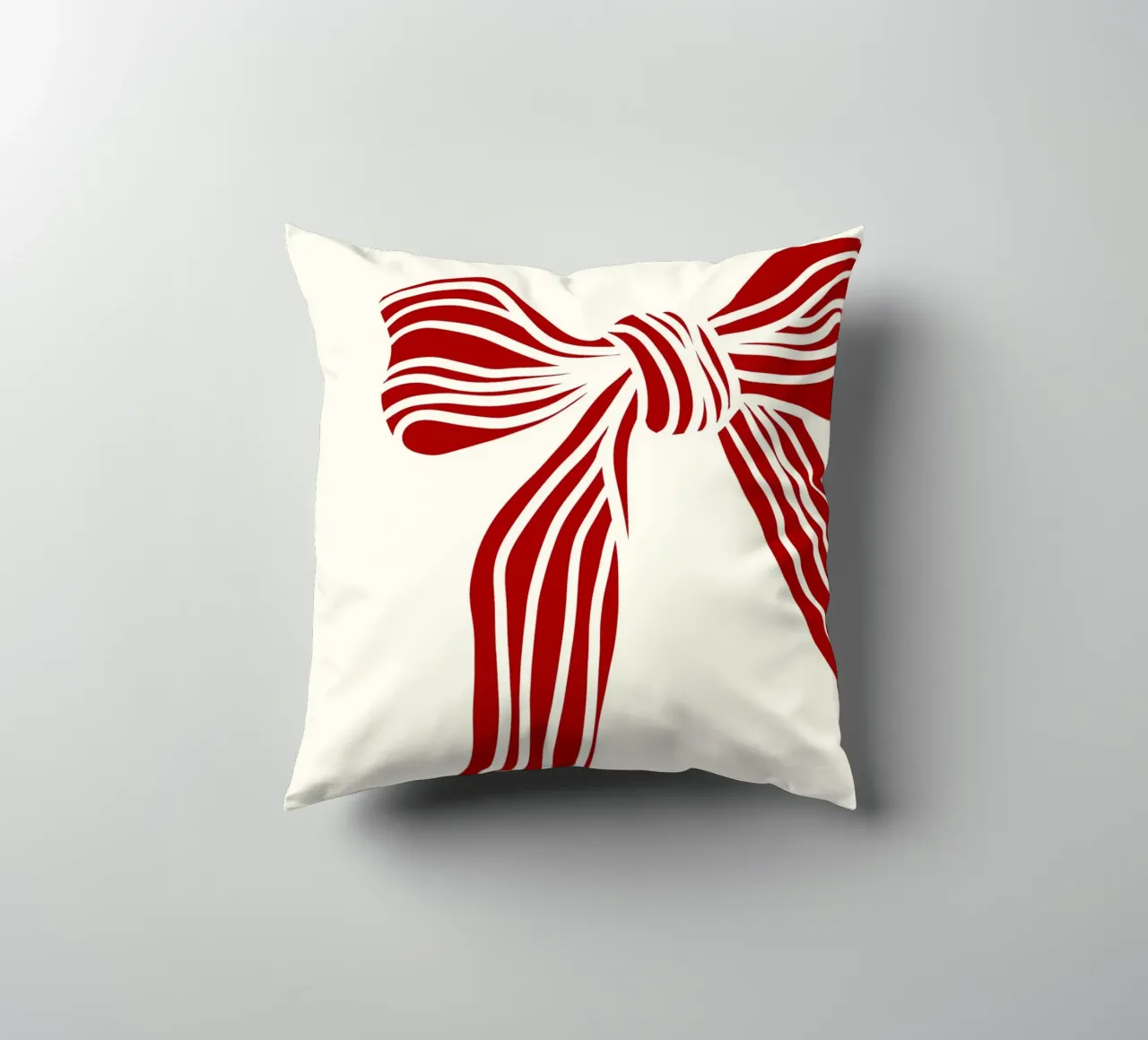 Red bow on white cuscino da TijanaArtStudio88