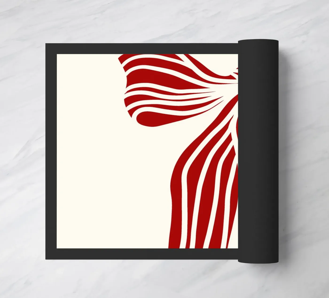 Red bow on white doormat by TijanaArtStudio88