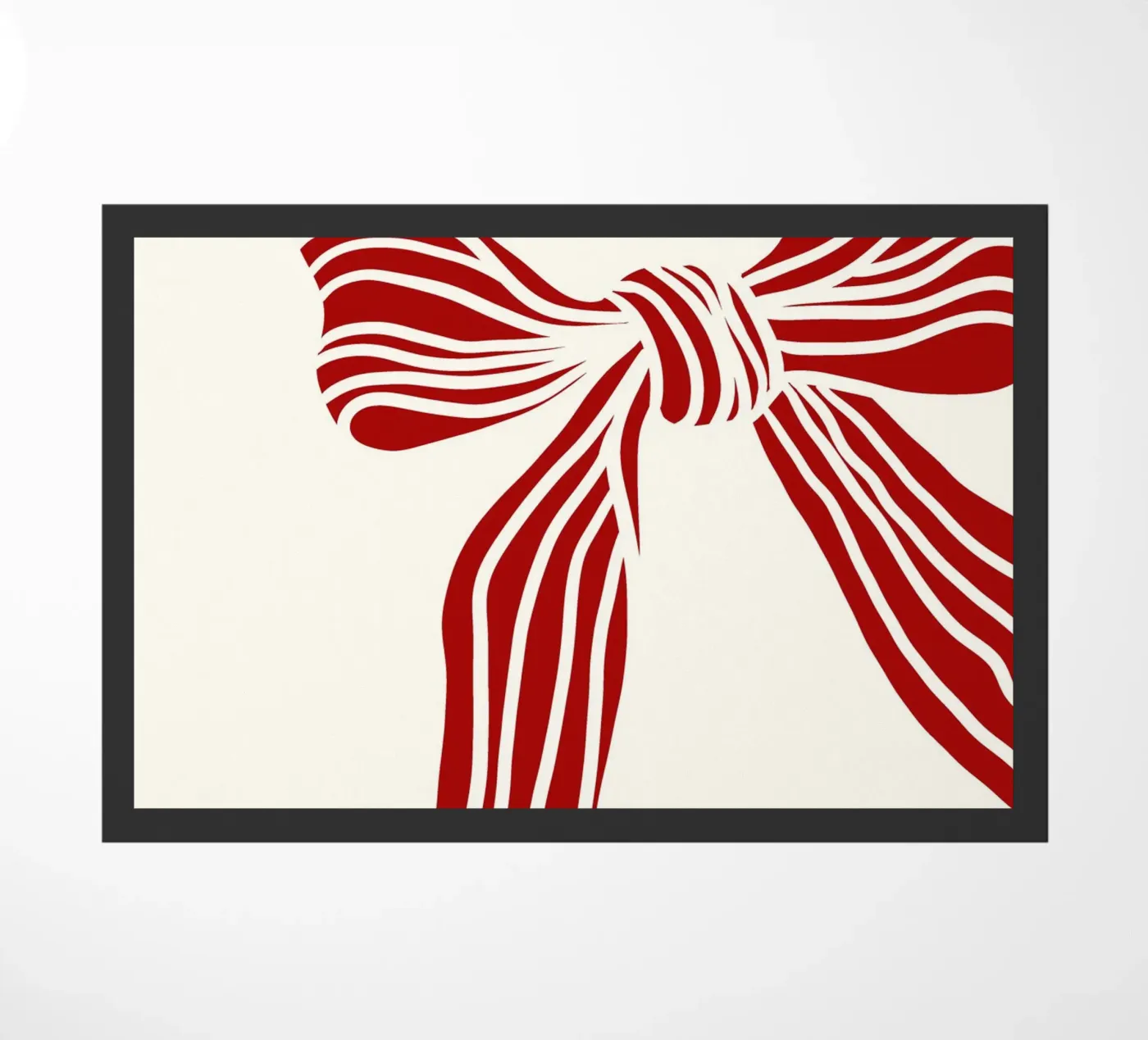 Red bow on white doormat by TijanaArtStudio88