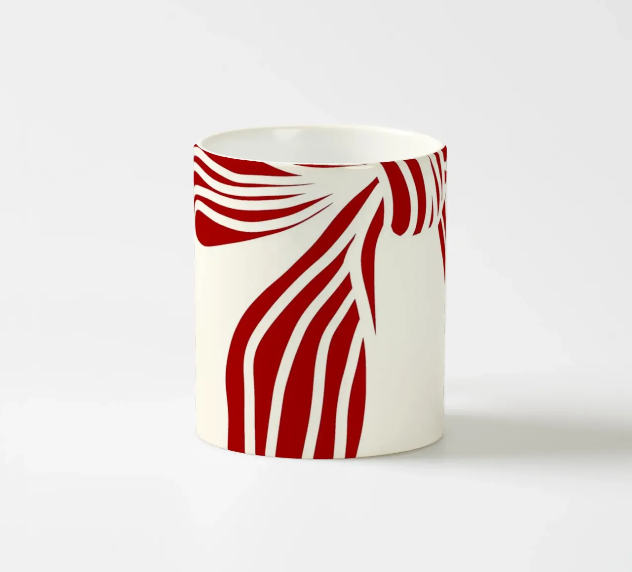 Red bow on white tazza in ceramica da TijanaArtStudio88