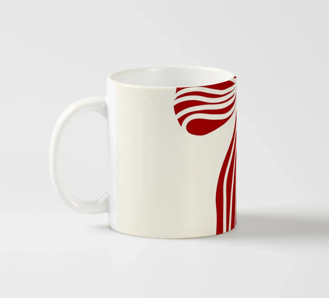 Red bow on white tazza in ceramica da TijanaArtStudio88