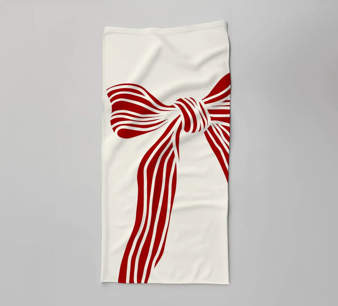 Red bow on white asciugamano da bagno da TijanaArtStudio88