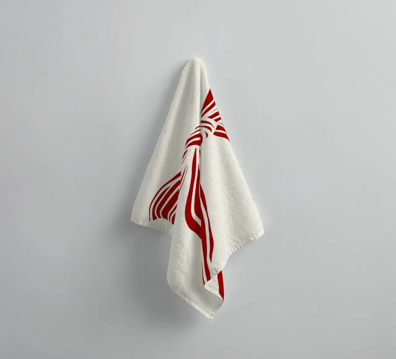Red bow on white asciugamano da bagno da TijanaArtStudio88