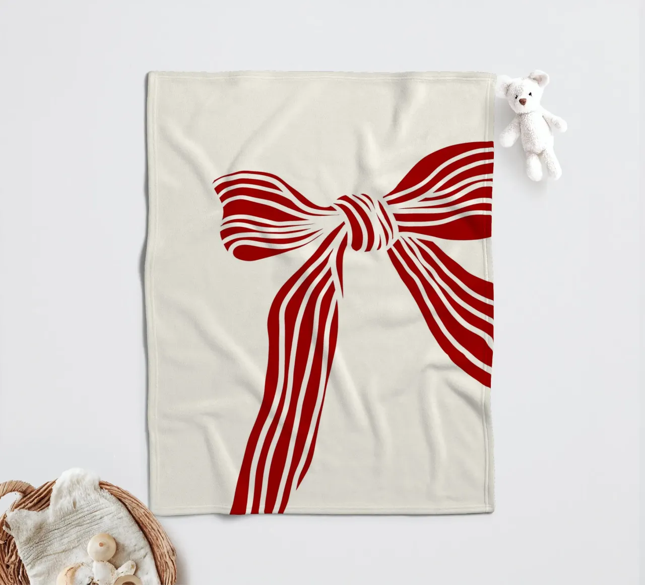 Red bow on white coperta in pile da TijanaArtStudio88