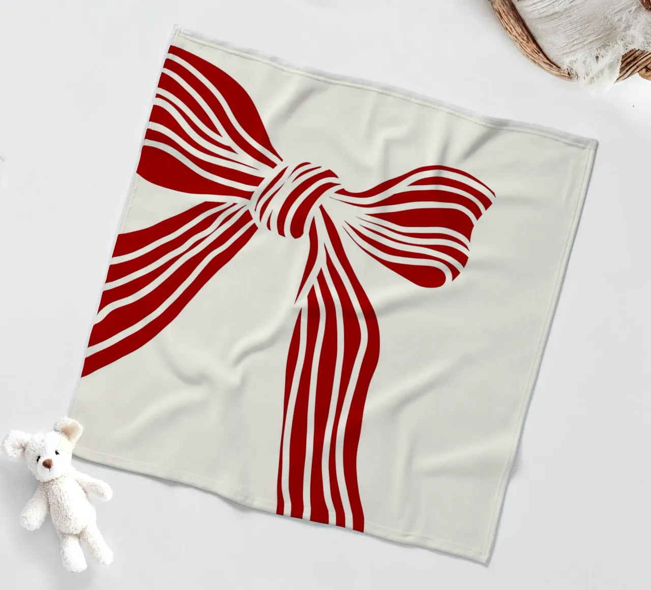 Red bow on white coperta in pile da TijanaArtStudio88