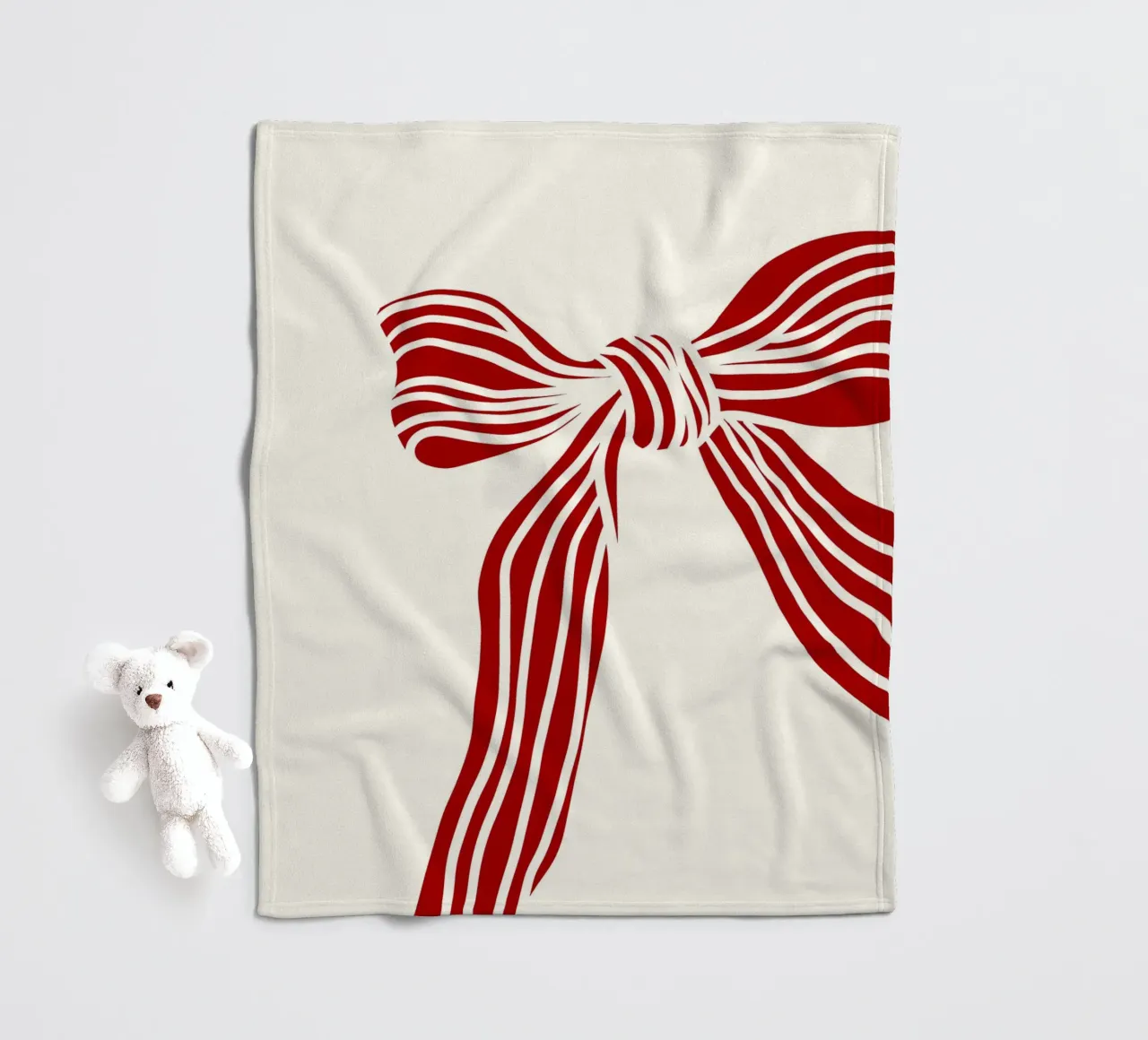 Red bow on white coperta in pile da TijanaArtStudio88