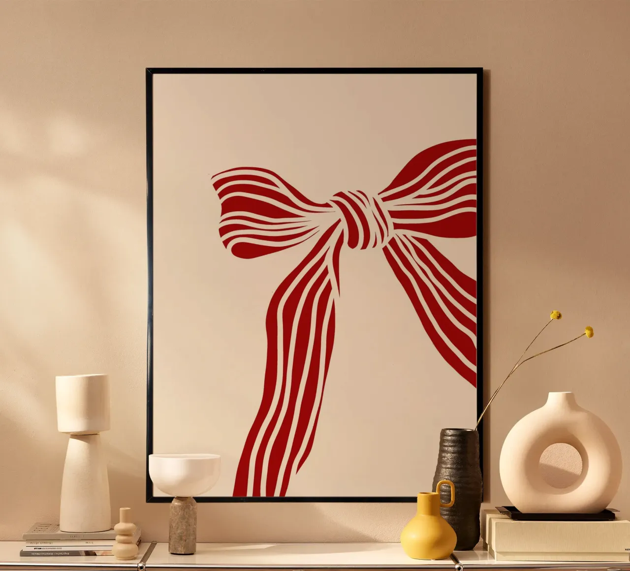 Red bow on white carta hahnemühle da TijanaArtStudio88