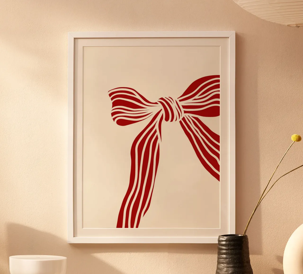 Red bow on white carta hahnemühle da TijanaArtStudio88