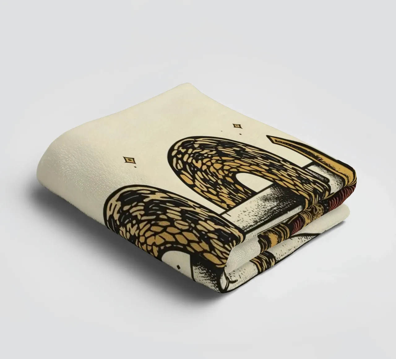 Snake Coiled Around Dagger towel by DesignDoodle