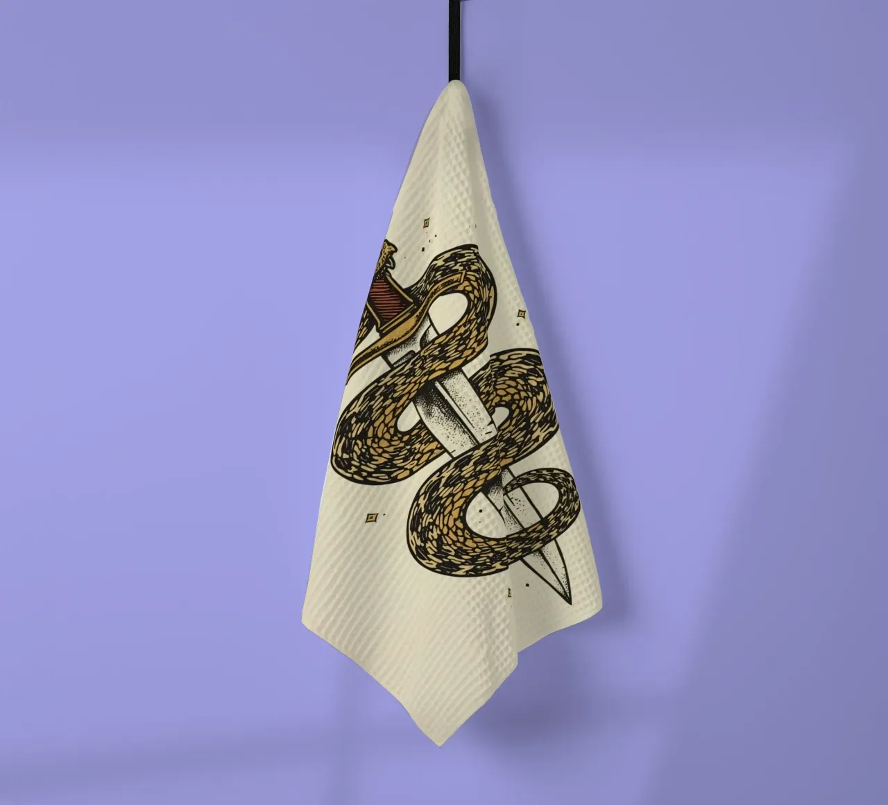 Serpent enroulé autour d'une dague torchon de DesignDoodle