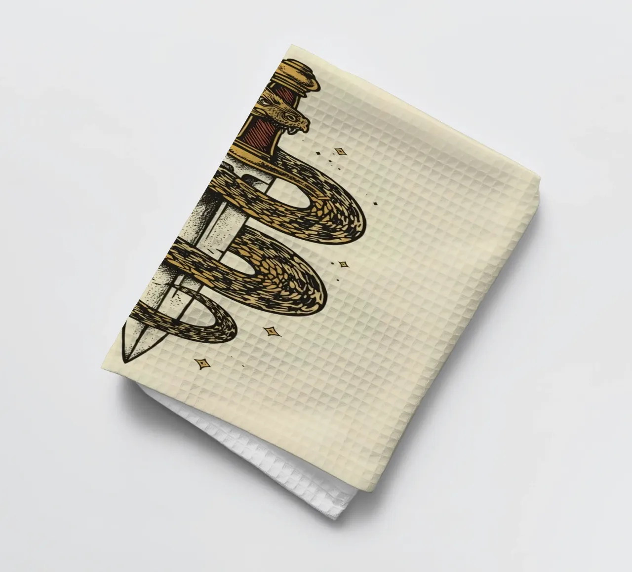Serpent enroulé autour d'une dague torchon de DesignDoodle