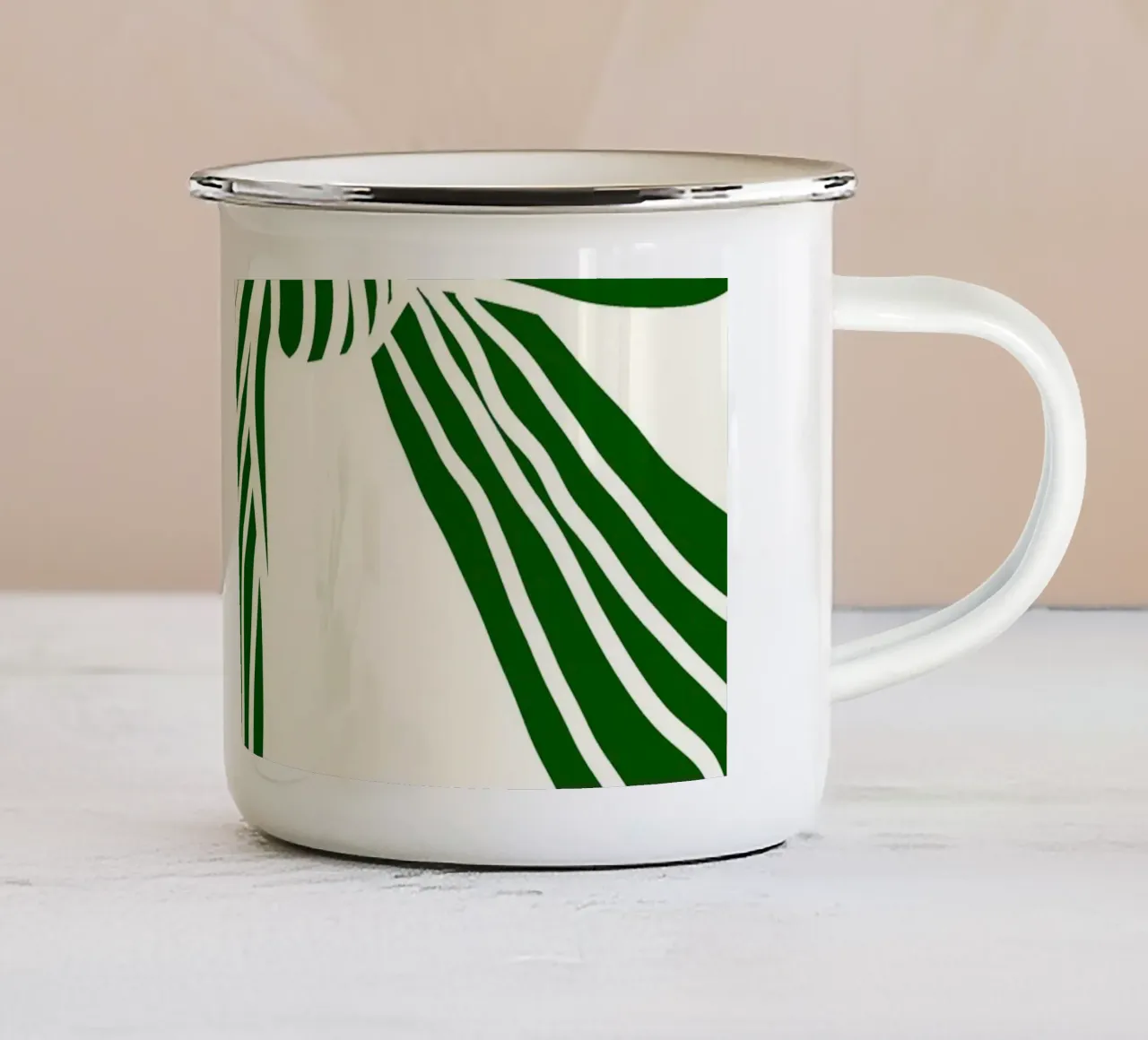 Green Bow on White tazza in smalto da TijanaArtStudio88