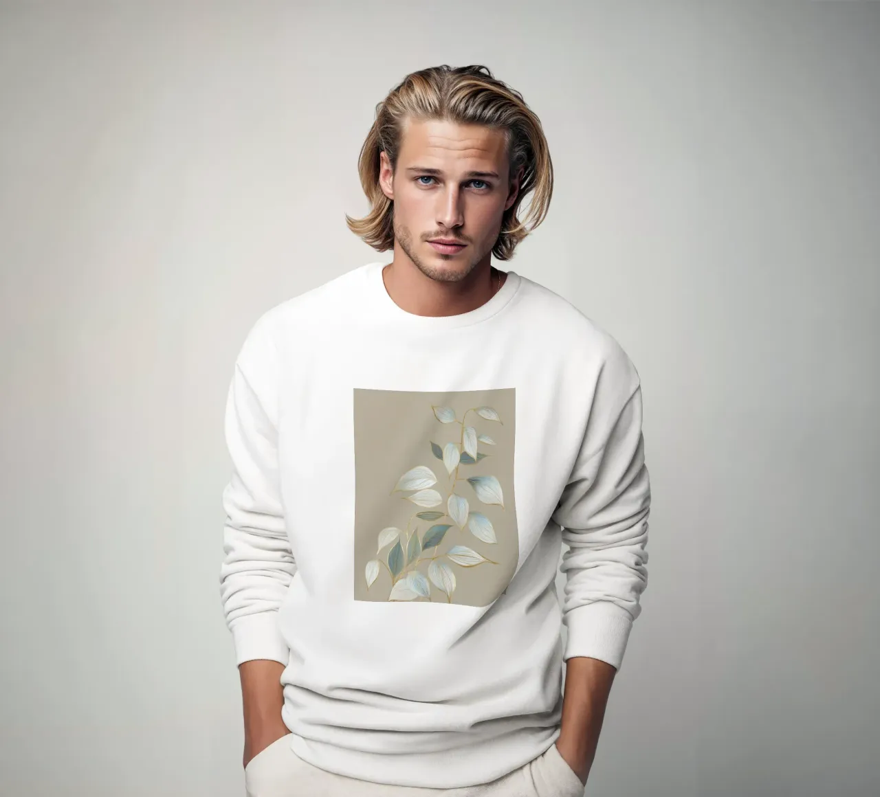 Design a foglie color oro pastello felpa da Carinaprint