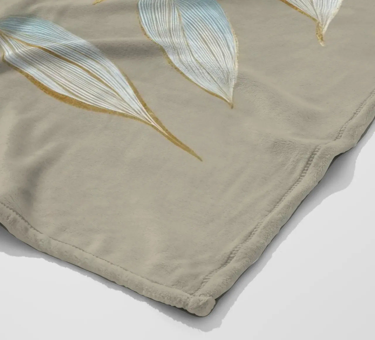 Design a foglie color oro pastello coperta in pile da Carinaprint